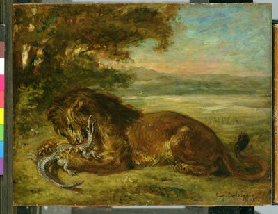 Löwe und Alligator, 1863 von Ferdinand Victor Eugene Delacroix